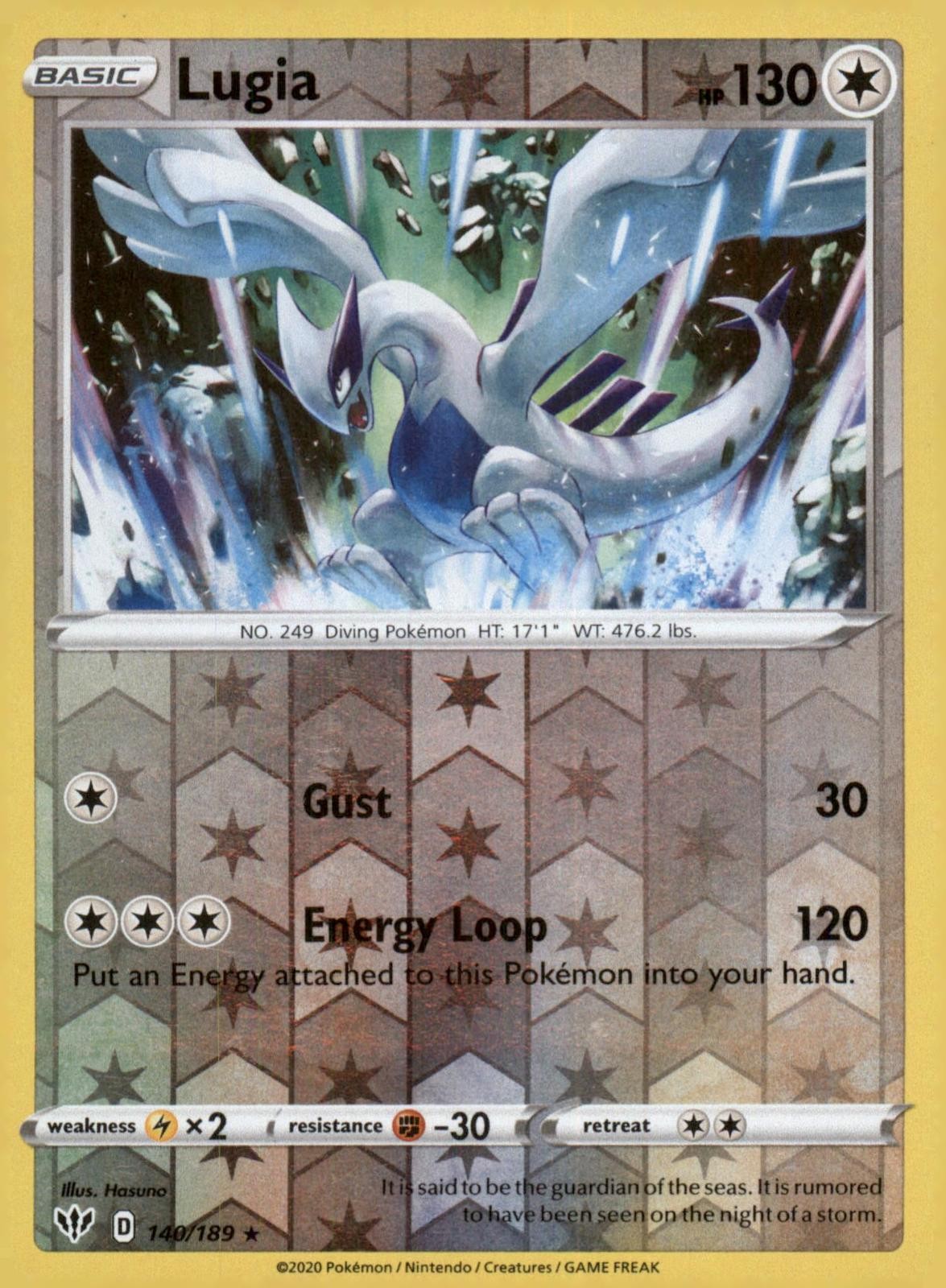 LUGIA 140/189 DARKNESS ABLAZE REVERSE HOLO NM