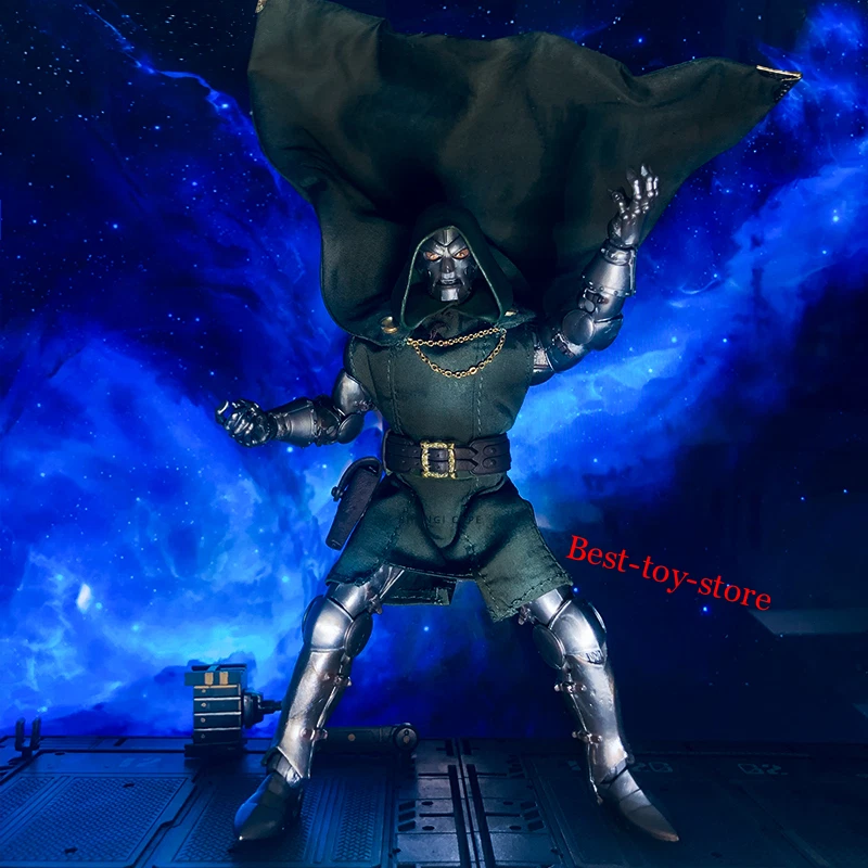 1/12 Green Wired Cape Cloak + Robe Clothes For 6" Doctor Doom Action Figure Body - Image 4 of 4