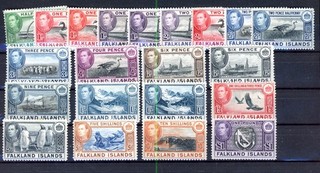 Falkland Islands 1938 set a few shades . 10s a few tone spots otherwise fin MH