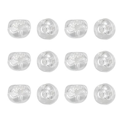 12pcs Earring Backs, Silicone Clear Earring Backs Replacements Kits, White Gold