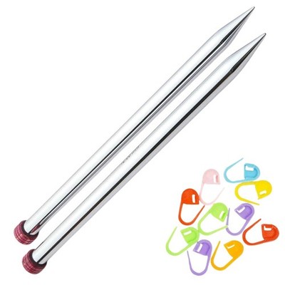 Nova Straight Knitting Needles 14 inch, Size 6 (35cm, 4.00mm) with 10 Colorfu...