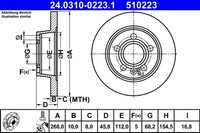 2X ATE 24.0310-0223.1 Bremsscheibe FüR VW Ford Seat