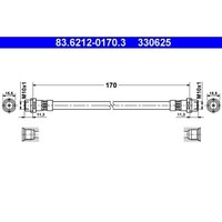 1X Bremsschlauch ATE 83.6212-0170.3 Passend FüR VAG