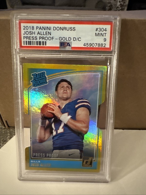 2018 Donruss Rated Rookie Josh Allen Gold Press Proof PSA 9 Mint /50 MVP?