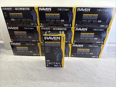 SAS Raven Black Nitrile Gloves Powder Free 7mil (10/Boxes of 100) (2XL)