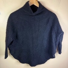 Magaschoni Cashmere Black Sweater Size Small 3/4 Sleeves Cozy Warm Classic