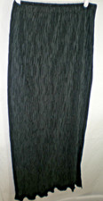 WOMENS VINTAGE BLACK CRINKLE PENCIL LONG POLY SKIRT SIZE S 28-46" ELASTIC WAIST