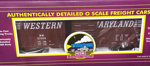 Coche de carga MTH Premier 20-93009 Western Maryland 40’ #27209 escala O 3 rieles Atlas | Condition: New