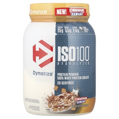 ISO100  Hydrolyzed, 100% Whey Protein Isolate, Cinnamon Cereal, 1.34 lb (610 g)