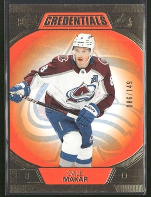 2022-23 Upper Deck Credentials Cale Makar Orange /149 #23 Colorado Avalanche