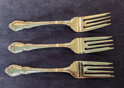 (3) Three 18/10 Stainless RSVP WIMBERLY Salad Forks 6 3/4''  NICE