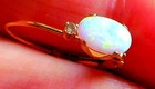 14K Solid Yellow Gold Natural, Oval Cut, Fire Opal Drop/Dangle Single Earring  — photo 3