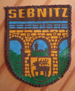 Org. DDR Rucksack Aufnäher Wappen Stoffabzeichen Sebnitz