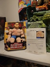 Samoa Joe Interactive Wrestling TNA Bashin Brawlers Action Plush Signed Jsa