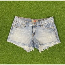Vintage Y2K Old Navy Medium Wash Ultra Low Rise Denim Shorts Sz 6