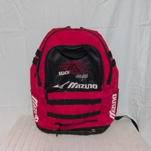 Mizuno Beach Volleyball Backpack Red Black Athletic Sports bag large book bag