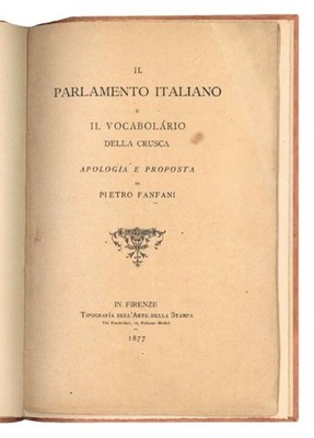 Das italienische Parlament und das Vokabular von Crusca: Entschuldigung und Vorschlag.