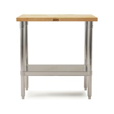 John Boos Maple Wood Top Work Table with Adjustable Lower Shelf, 36 x 24 x 1.5"