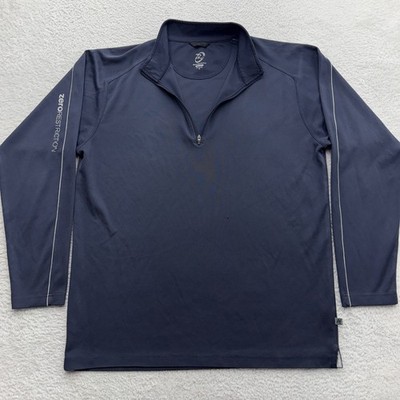 Zero Restriction Mens Tour Series Quarter Zip Golf Pullover Navy Blue Size M