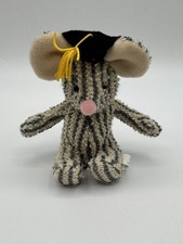 RARE Russ Berrie Sniffy Striped Mouse Plush Graduation Cap 5  ORIGINAL SAMPLE