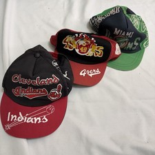 Gorra de camionero vintage de contrabando mexicano de los años 80 con respaldo a presión de los 49ers indios