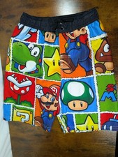 Nintendo SUPER MARIO BROS Swim Trucks Board Shorts Boy's Size 8