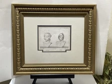 Rare 19th Century Engraving. Busts in Pentelic Marble. Vauthier And Leroux