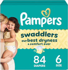 Swaddlers Diapers, Size 6 23-44 Lbs , 84 Count, Absorbent, Keeps Baby Dry and C