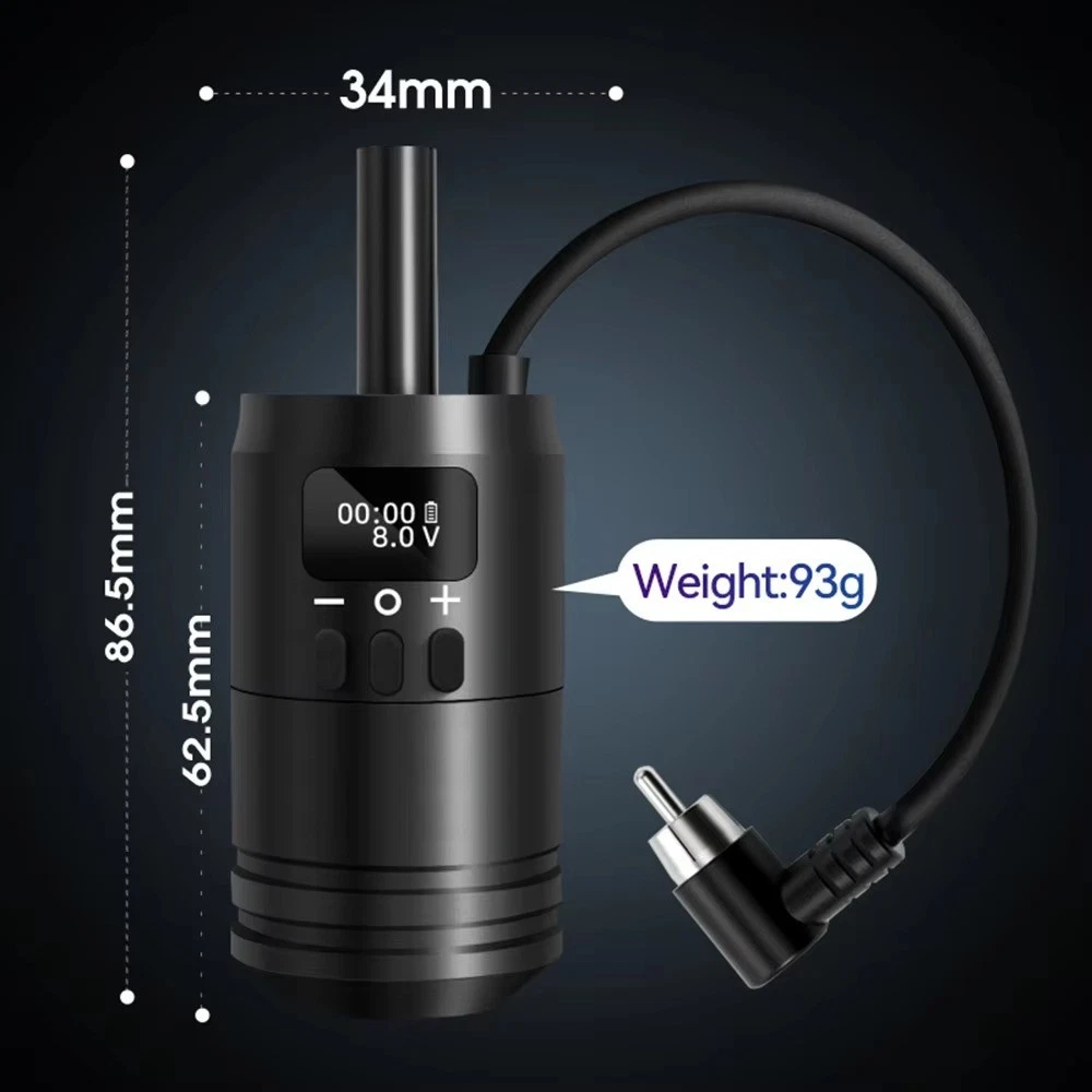 Ambition 1600mAh Wireless Tattoo Battery Grip Power RCA Interface 34mm Motor image 6