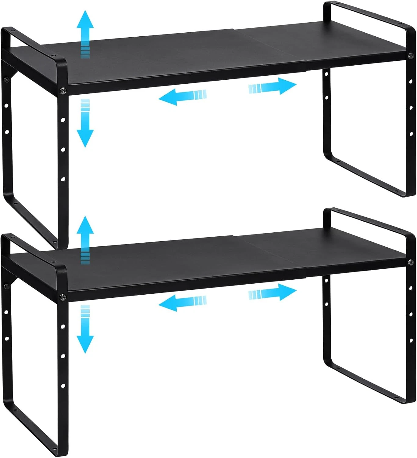 15.5 to 25.5 Inch Expandable Kitchen Cabinet Organizer Shelf, 2 Pack 30 LBS Heav