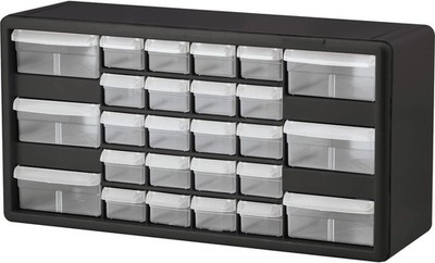 Akro-Mils 26-Drawer Plastic Drawer Storage Cabinet for 26 Drawer, Black