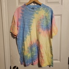 Vintage 90s Tie Dye T-Shirt ONEITA Color Wear Tag All Over Print, Size Large
