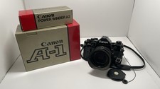 Canon A-1 35mm Camera And Winder With Original Boxes Tested Works 