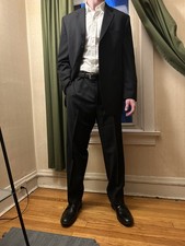 Black Calvin Klein pinstriped Suit Jacket And Trousers