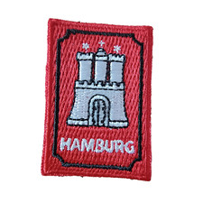 HAMBURG , WAPPEN RECHTECK , 1 AUFNÄHER-PATCH-AUFBÜGLER mit Klettverschluß.