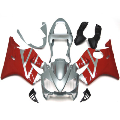 ABS Plastic Red Silver Fairing Kit For Honda CBR600F4i 2001 2002 2003 Bodywork