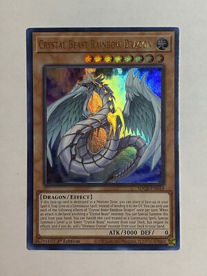 yugioh rainbow dragon card YUGIOH! Crystal Beast Rainbow Dragon SDCB-EN044 Ultra Rare 1st Edition Holo  M/NM