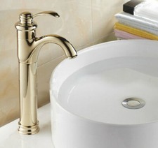Modern Gold Color Brass Single Handle/Hole Bathroom Sink Faucet Mixer Tap 2gf059