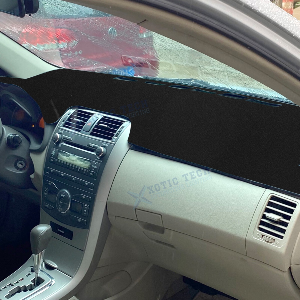 Auto Dashboard Cover Dash Mat Voor Toyota Voor Vios Voor Yaris Voor Belta Voor Soluna XP90 2008-2012 2013 Anti-Slip Mat Dashboard Cover Pad Zonnescherm Tapijt Dashboard Cover Nonslip(All Black B,LHD