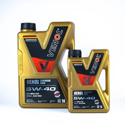 Huile Moteur VENOL 5W40 ACEA A3/B3 SYNTHESIS GOLD Essence/Diesel 5L + 1L = (6L) - Photo 1/2