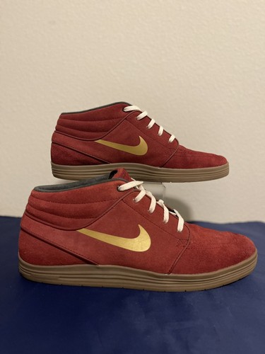 Mens Nike Lunar Stefan Janoski Mid Skate Shoe Red Size 10 Preowned | eBay