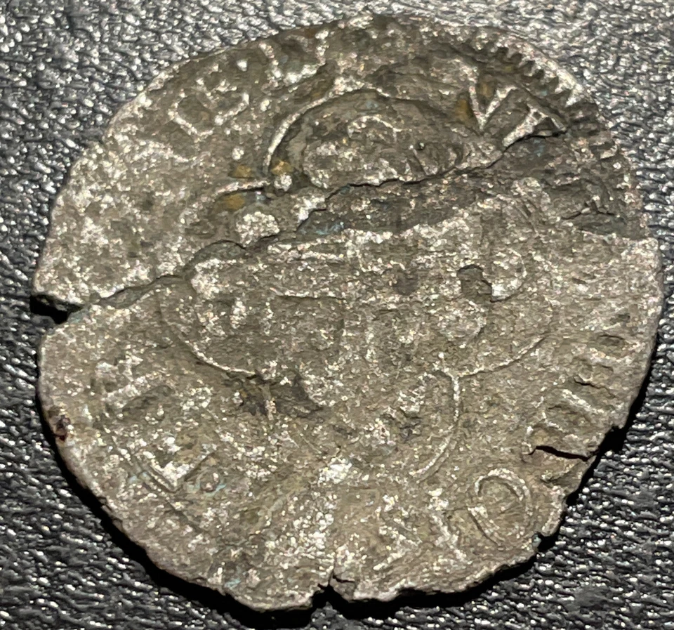 1580 Italy Duchy of Savoy Emanuele Filiberto Silver 1 Soldo Cross Medieval Coin - Image 2 of 3