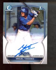 MIGUEL TAMARES 2023 BOWMAN CHROME 1ST AUTOGRAPH REFRACTOR AUTO /499
