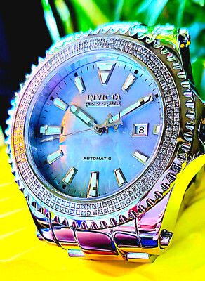 INVICTA DIAMOND RESERVE PRO DVR SWISS ETA AUTO PLATINUM MOP STAINLESS STEEL, SR