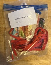 Homemade Fabric Reusable Face Masks Lot 1 of 4, washable 100 cotton Adult Size