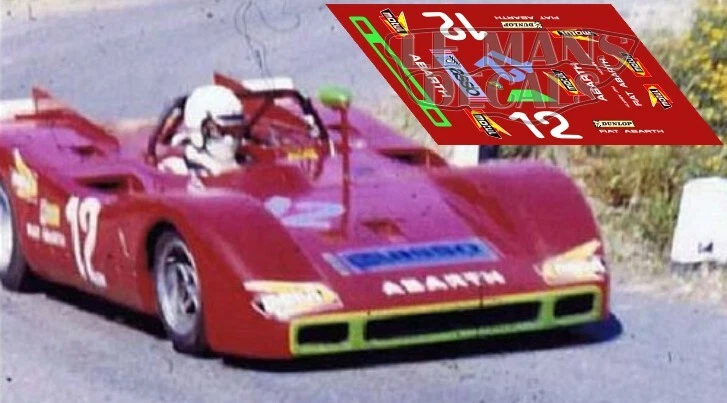 LE MANS DECALS Decals Fiat Abarth 2000S Targa Florio 1971 1:32 1:43 24 18 64 87 slot calcas