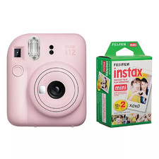 Fujifilm Instax Mini 12 Instant Film Camera & Instax Mini Film Twin Pack, Blosso