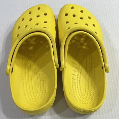 Crocs Unisex Round Toe Canary Yellow Comfort Slip On Shoes Size M8/W10  Classic