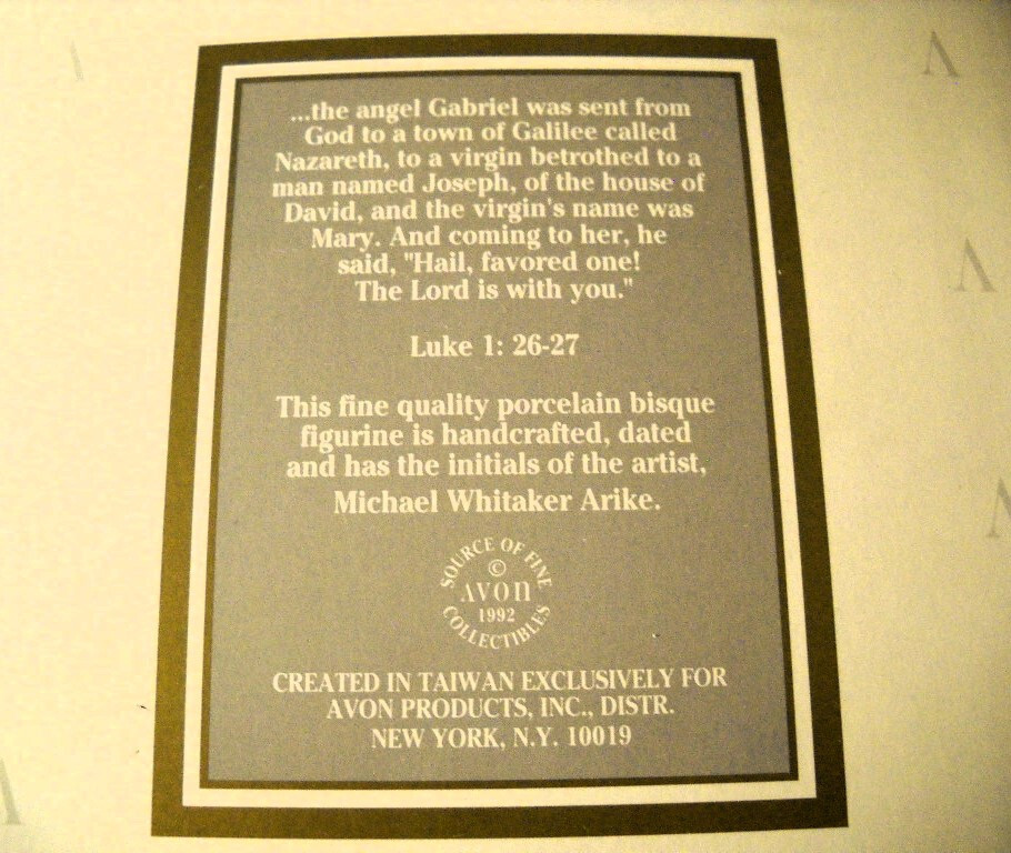 1992 AVON Nativity Angel Gabriel Porcelain Figurine NIB by Michael