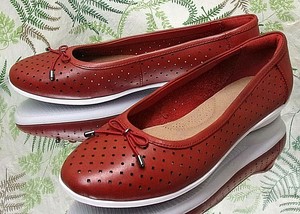clarks red loafers